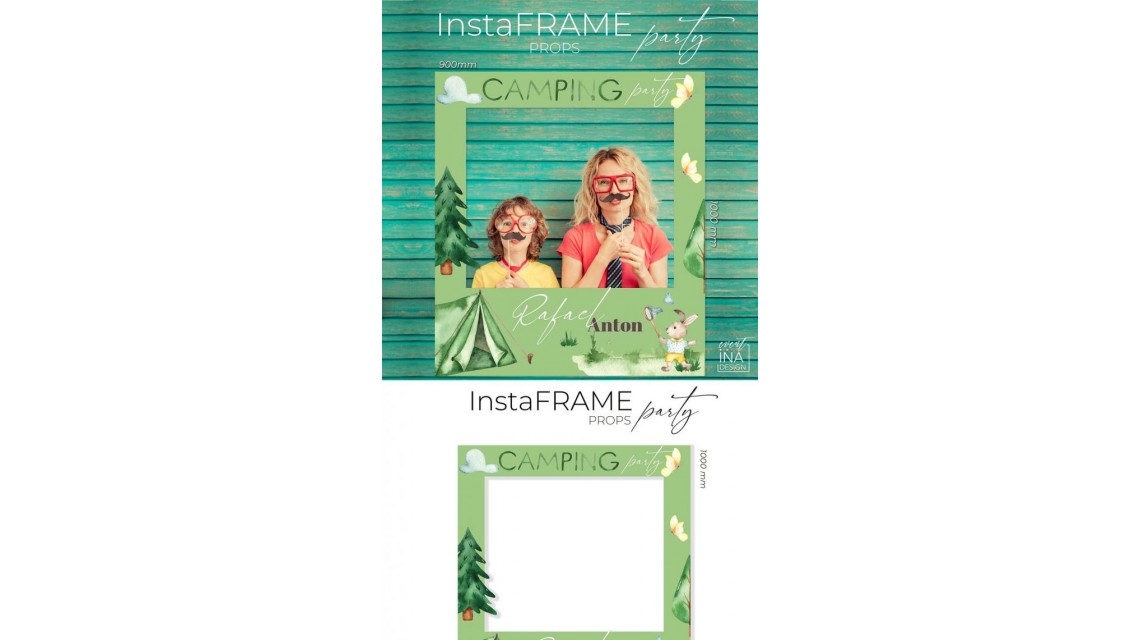 Rama props cabina foto personalizata in tematica evenimentului Instaframe Camping 1